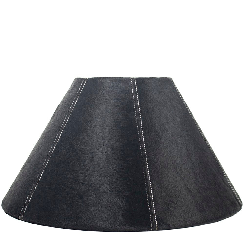 Lampenkap koehuid zwart h23 d39xd16cm