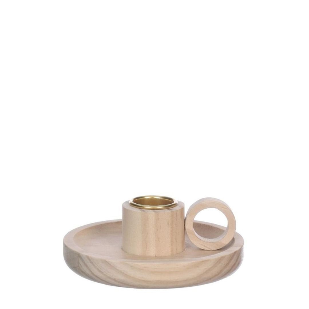 Kandelaar Ø10 H.3,5 cm klassiek hout