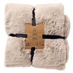 Dutch Decor Zinzi - Plaid 140x180 cm - Imitatiebont look - Puimsteen - Beige
