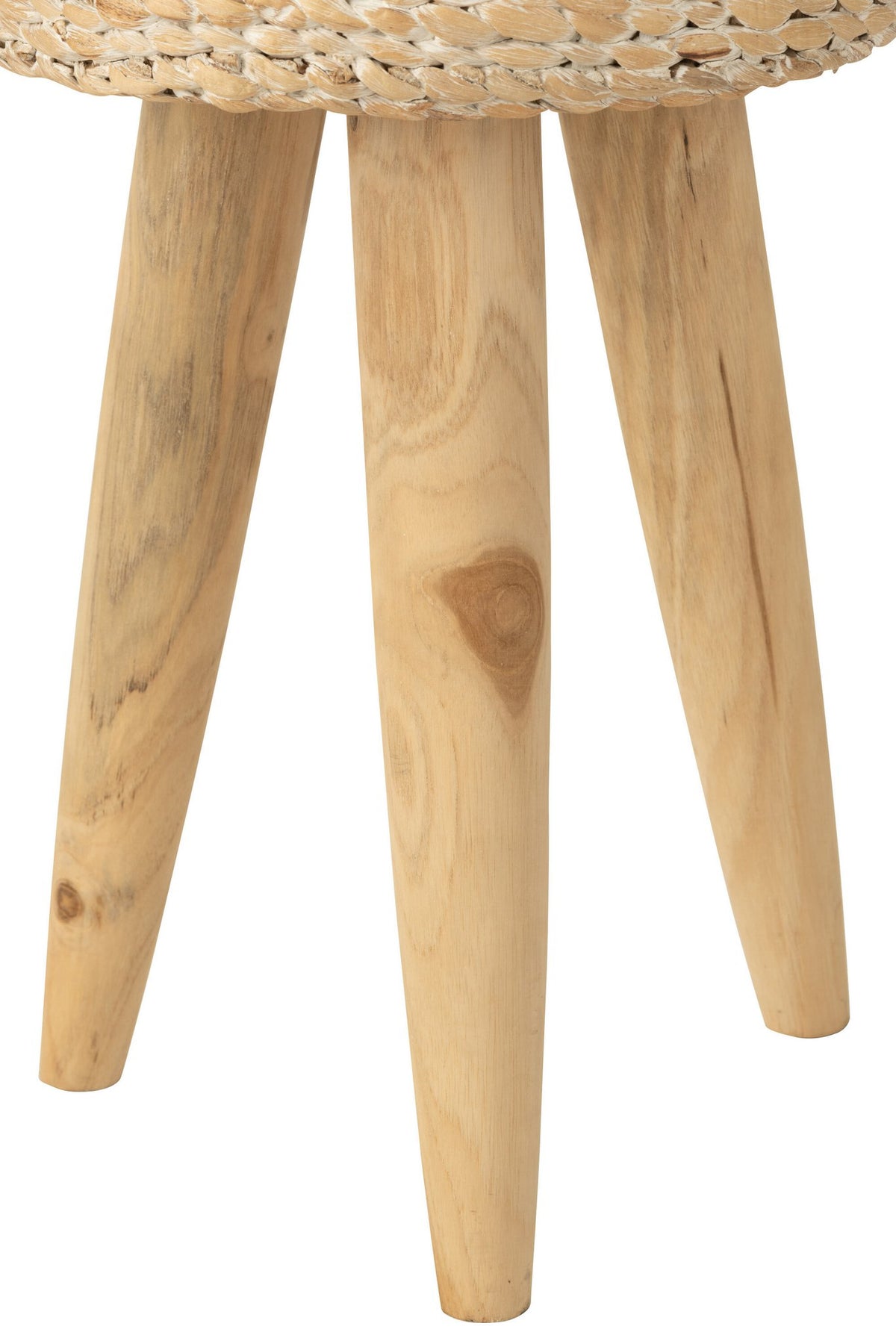 J-Line kruk Rond - hout/waterhyacint - naturel