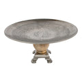 Dienblad op voet zilver hout h29 d55,5