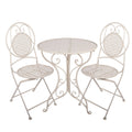 Bistroset Bistrotafel Bistrostoel 3-delig Ø 60x74 / 50x40x92 cm Wit Metaal