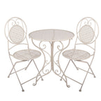Bistroset Bistrotafel Bistrostoel 3-delig Ø 60x74 / 50x40x92 cm Wit Metaal