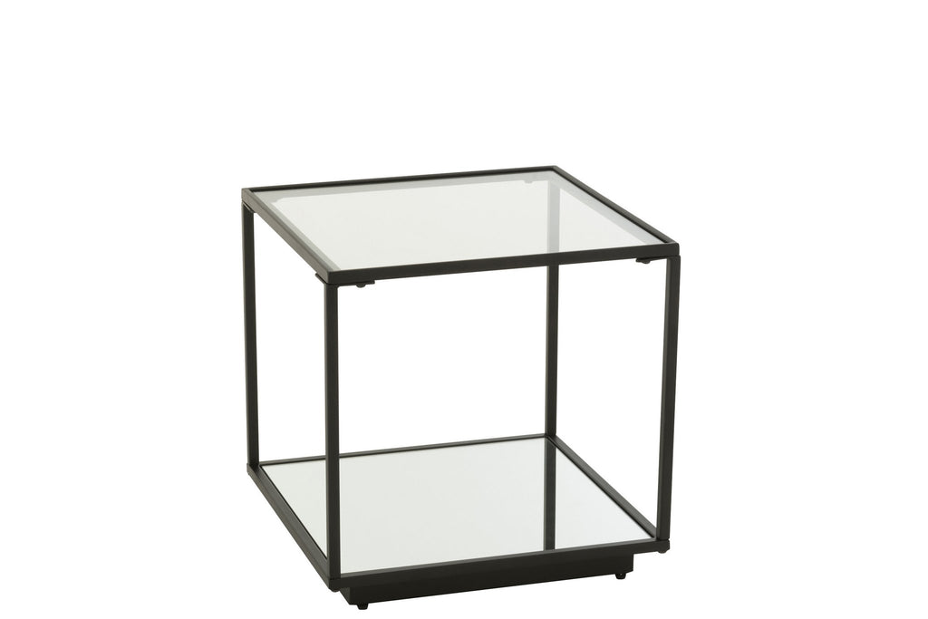 J-Line salontafel - ijzer/glas - zwart - S