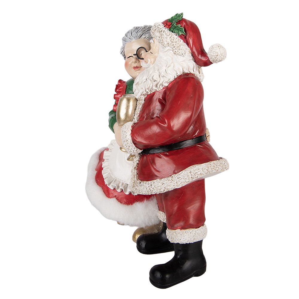Kerstdecoratie Beeld Kerstvrouw 20x12x26 cm Rood Kunststof Beeld