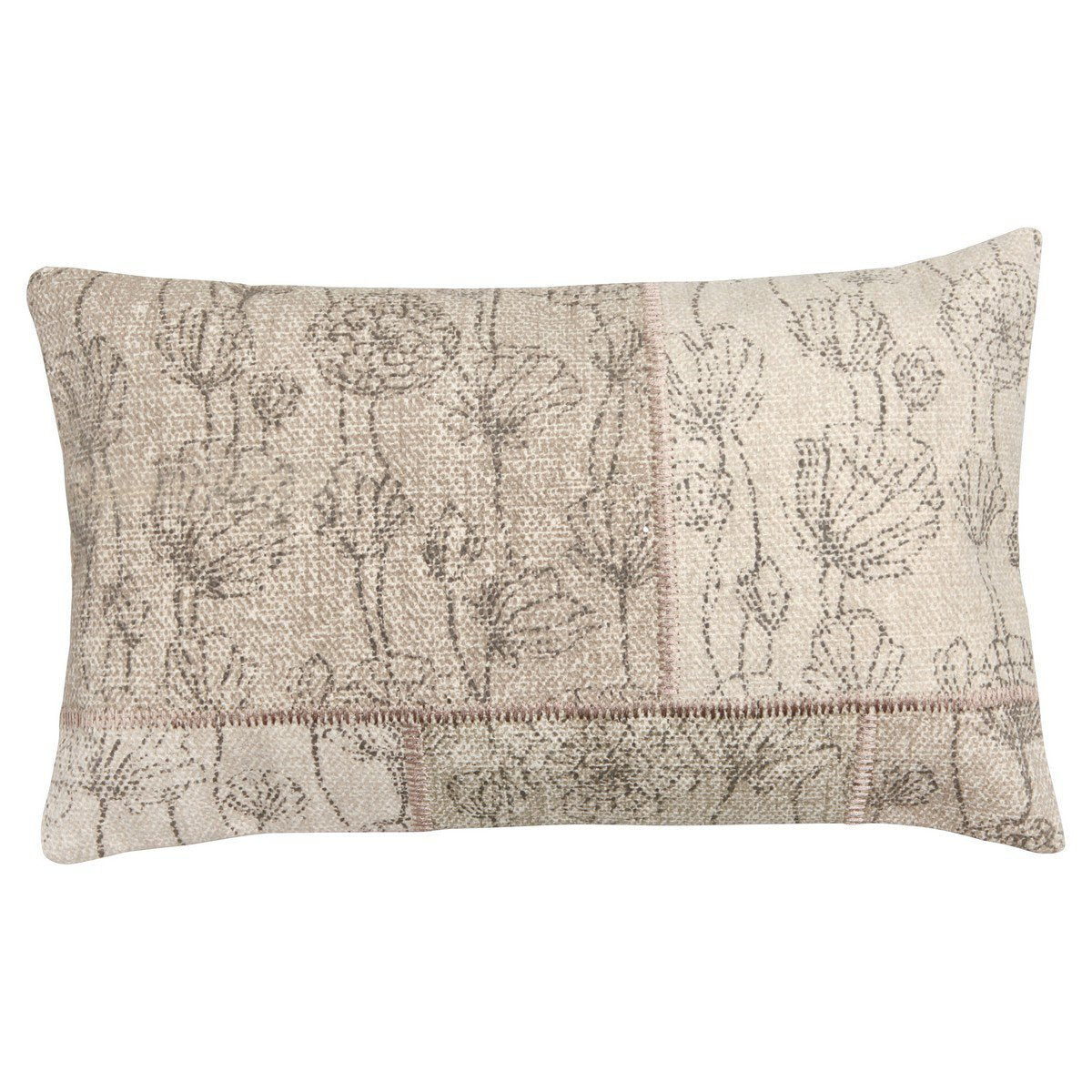Patchwork Flower kussen beige 30x50cm
