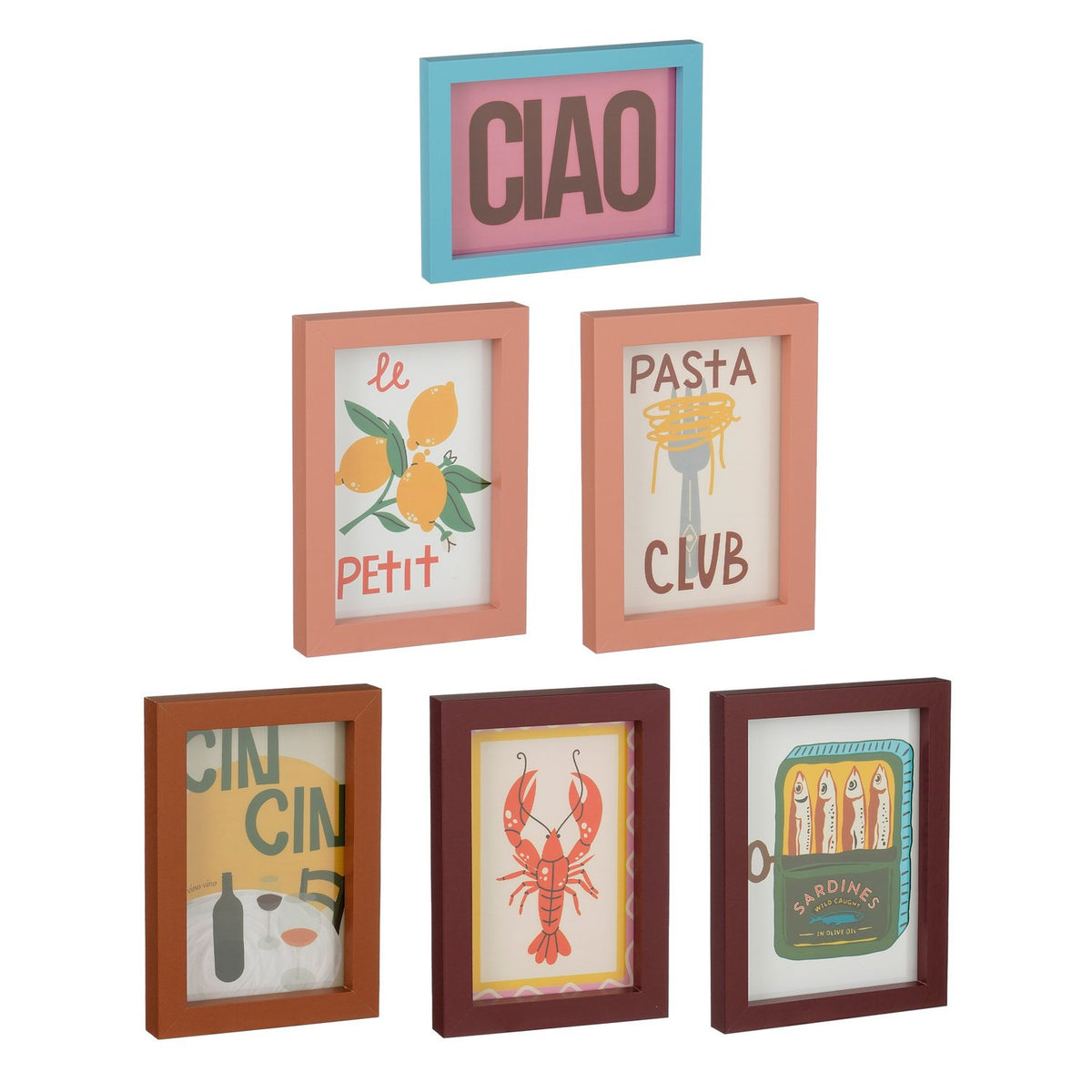 Muurdecoratie 6 stuks FSC Mix