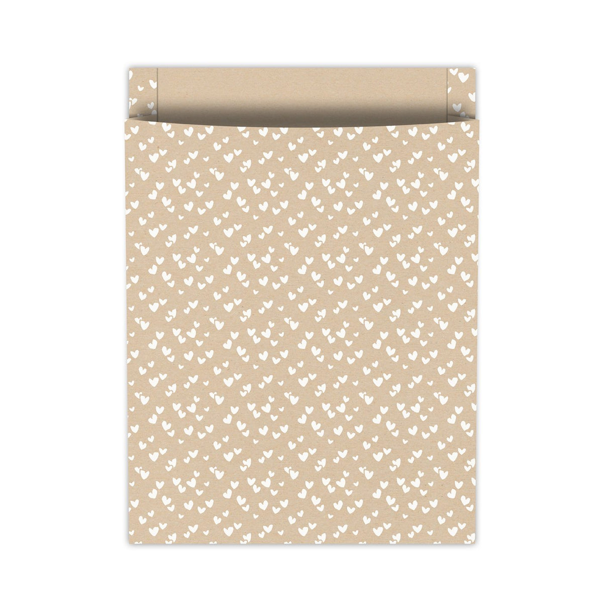 Solo Hearts '24 - Tijdschriftenzakken 25x34+4cm 100st - kraft/wit