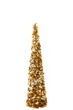 J-Line decoratie boom Sprankelend - polystyreen - goud - large