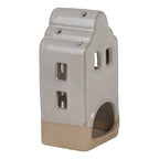 Theelichthouder Huis 7x6x14 cm Beige Keramiek Waxinelichthouder