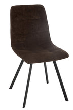 J-Line Eetstoel Clark Metaal/Polyester Bruin