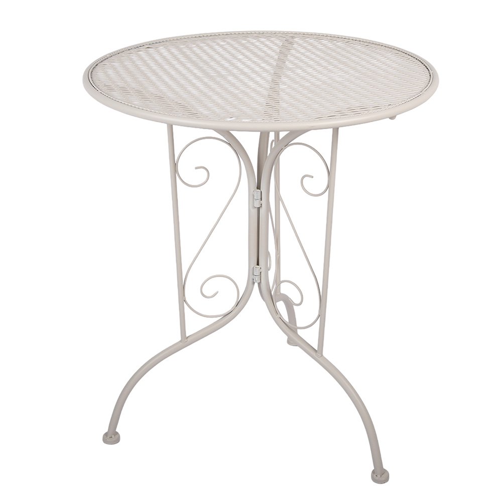 Bistroset Bistrotafel Bistrostoel 3-delig Ø 60x70 / 39x39x94 cm Wit Metaal