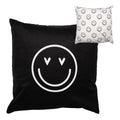 Kussenhoes 45x45 cm Zwart Wit Polyester smile