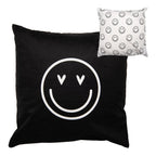 Kussenhoes 45x45 cm Zwart Wit Polyester smile
