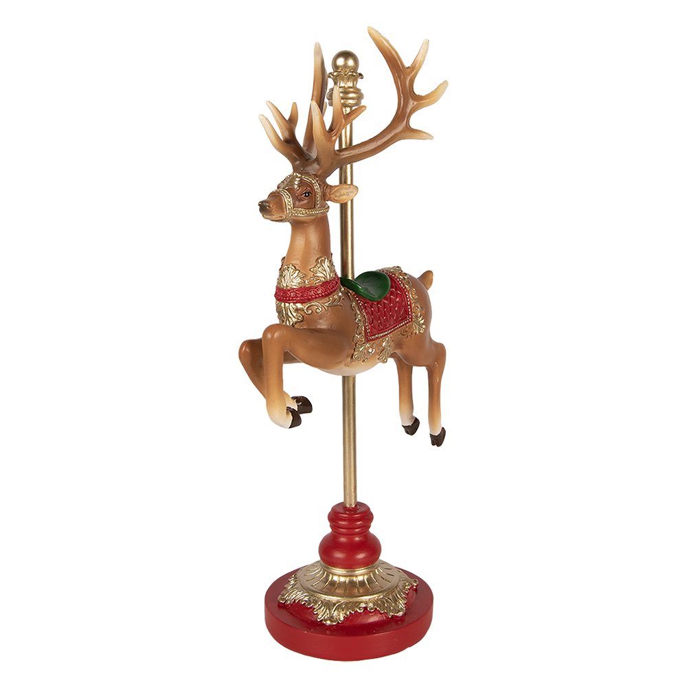 Kerstdecoratie Beeld Hert 18x10x35 cm Bruin Kunststof
