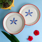 Blue Bloom Bord – Keramisch serviesgoed – Handgeschilderd bloemmotief – 5 inch