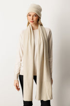 Diana Beanie & Scarf Cashmere Set Stone