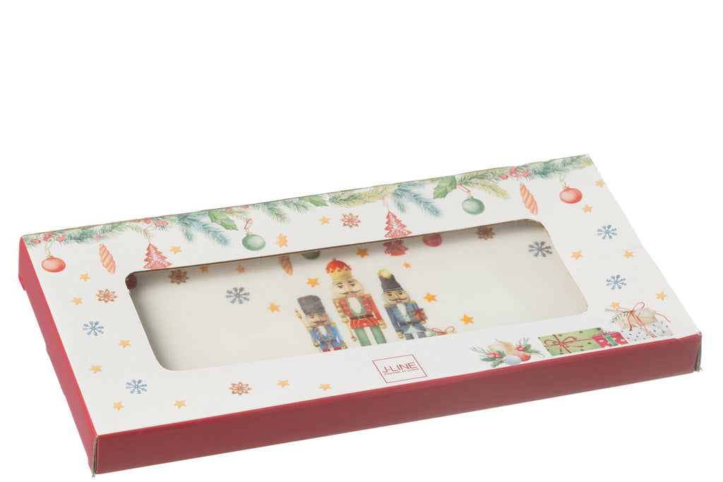 J-Line Bord Rechthoekig Notenkraker Giftbox Keramiek Wit