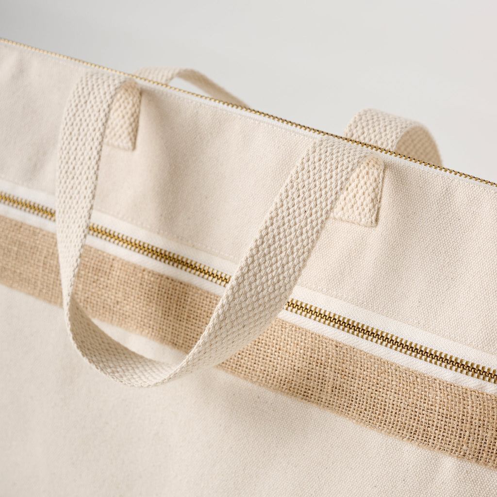 Laptoptas | Katoenen canvas jute-accent