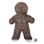 Kerstdecoratie met LED-verlichting Gingerbread man 40x61 cm Bruin Rotan