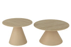 J-Line bijzettafel Kegel - ijzer - ecru/beige - set van 2