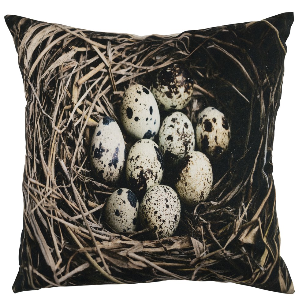 Canvas kussen eieren in nest 50x50cm