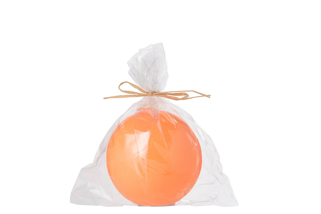 J-Line Kaars Bol Wax Fluo Oranje - 30 Uur