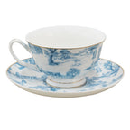 Kop en Schotel 250 ml Blauw Wit Porselein Servies