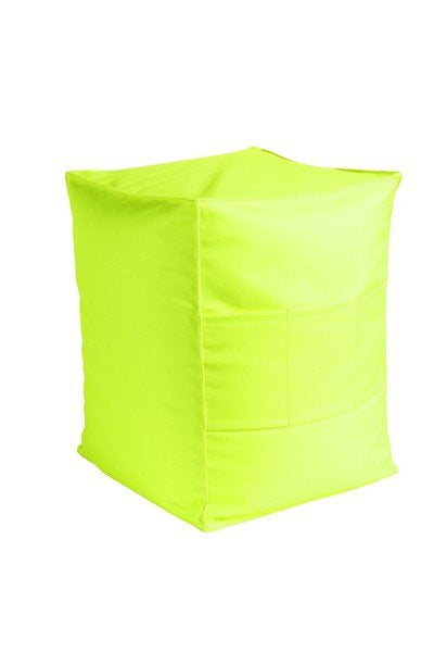 St. Tropez Outdoor poef kussenhoes geel 39x39x50cm