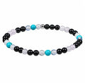 Dames armband Onyx, Turquoise, Opaliet en Rozenkwarts 4 mm