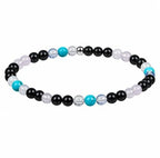 Dames armband Onyx, Turquoise, Opaliet en Rozenkwarts 4 mm
