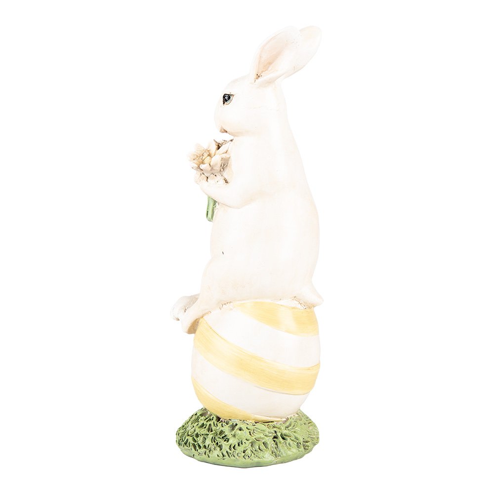 Decoratie Beeld Konijn 19 cm Wit Kunststof