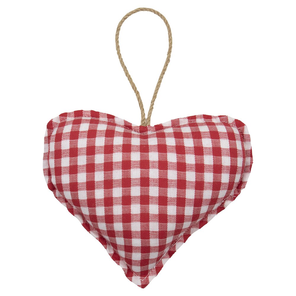 Hanger katoen hart donker rood knoop 16cm