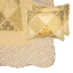 Bedsprei 230x250 cm Groen Beige Polyester