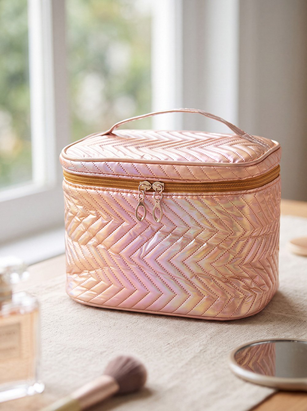 Toilettas Dames 21x14x15 cm Roze Polyester Make-Up Tasje