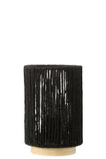 J-Line Lamp Led Cilinder Metaal/Katoen Zwart Large