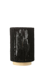 J-Line Lamp Led Cilinder Metaal/Katoen Zwart Large
