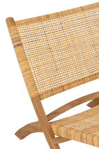 J-Line Plooeistoel Rattan/Teak Naturel
