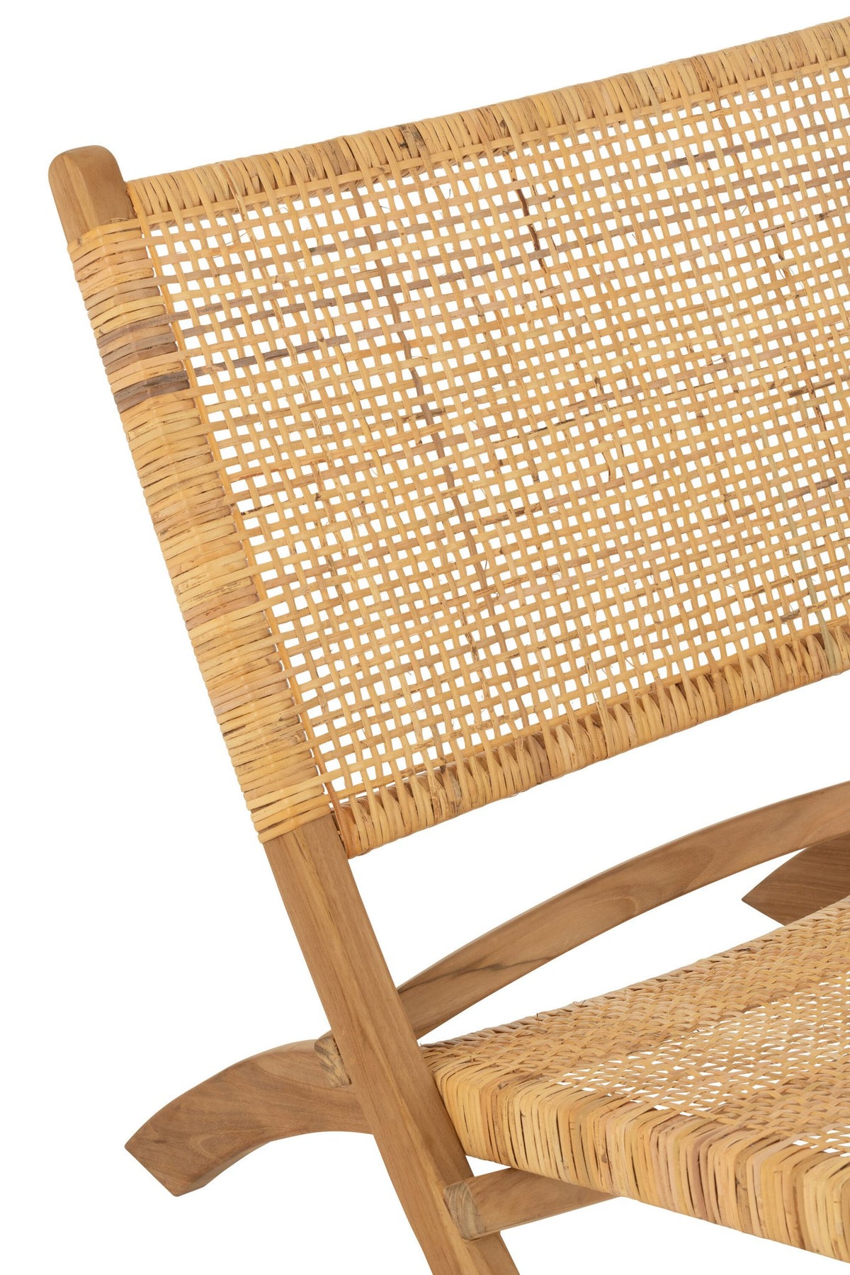 J-Line Plooeistoel Rattan/Teak Naturel