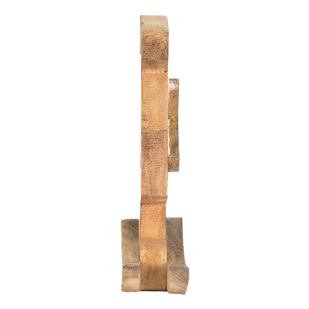 Beeld Konijn 14x7x25 cm Bruin Roze Hout