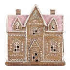 Gingerbread house met LED 21x8x20 cm Bruin Kunststof