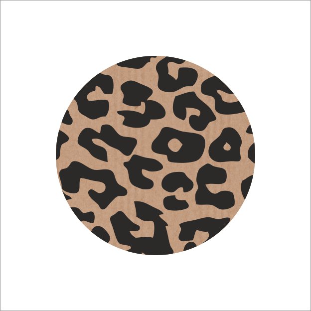 Wensetiket - Panter print - kraft - 250 stuks