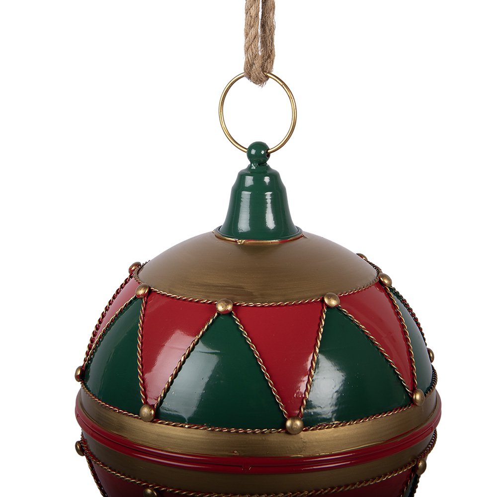 Kerstdecoratie Beeld Kerstbal Ø 31x36 cm Rood Metaal