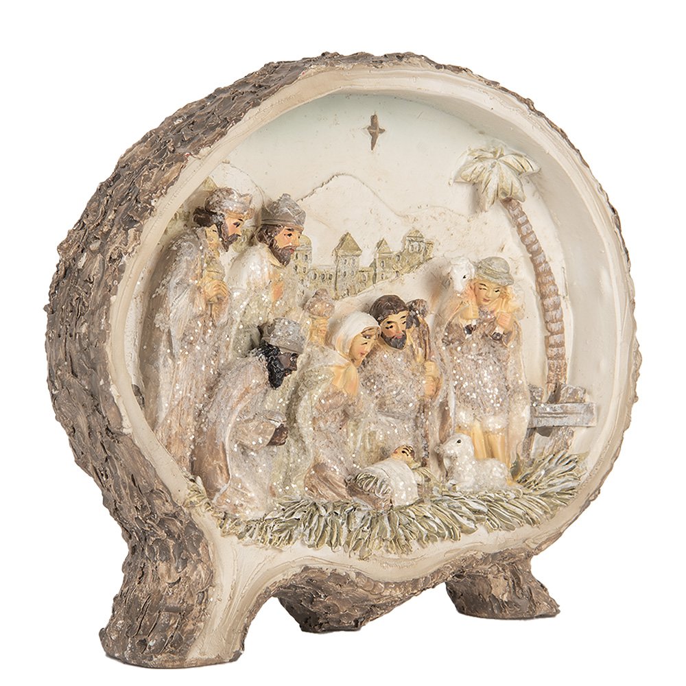 Kerstdecoratie Beeld Kerstgroep 18x4x15 cm Bruin Kunststof