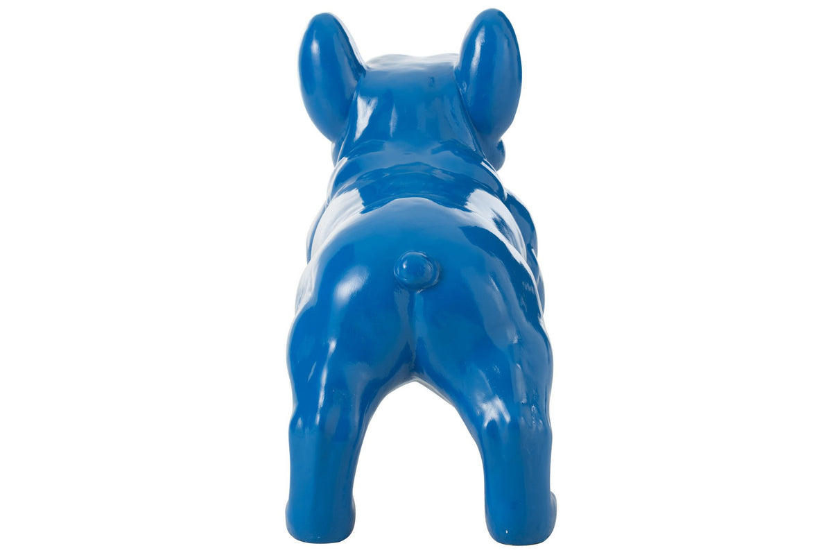 J-Line decoratie Bulldog - hout - blauw