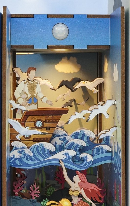 Tonecheer, DIY Book Nook, The Little Mermaid Bookend, TQ112, 18,2x8x24,5cm