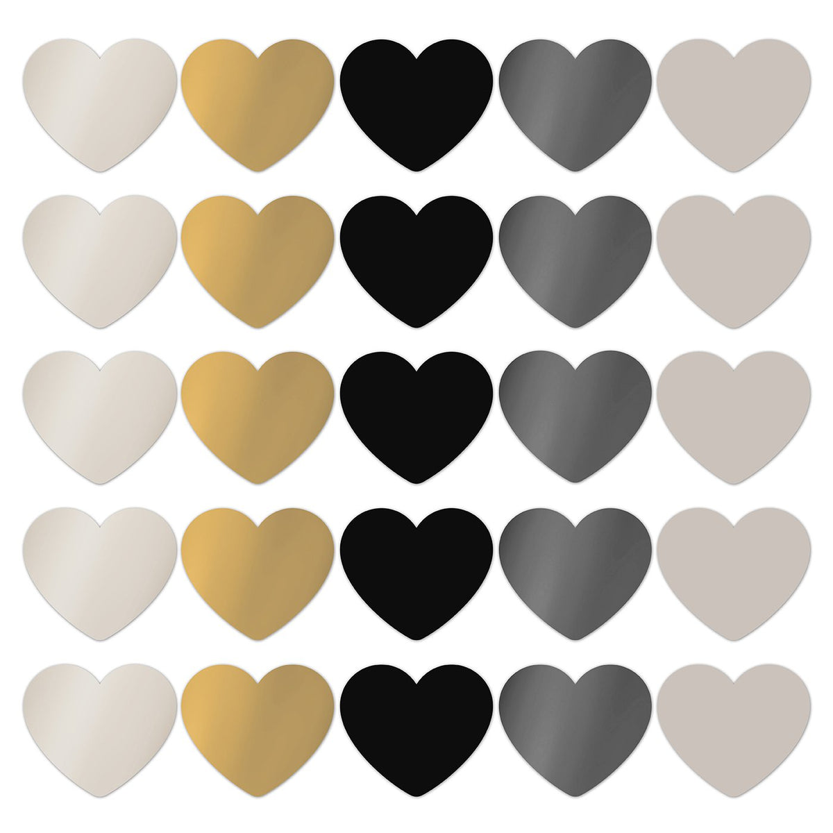 Multicolor Hearts cadeaustickers op rol - 500 stuks