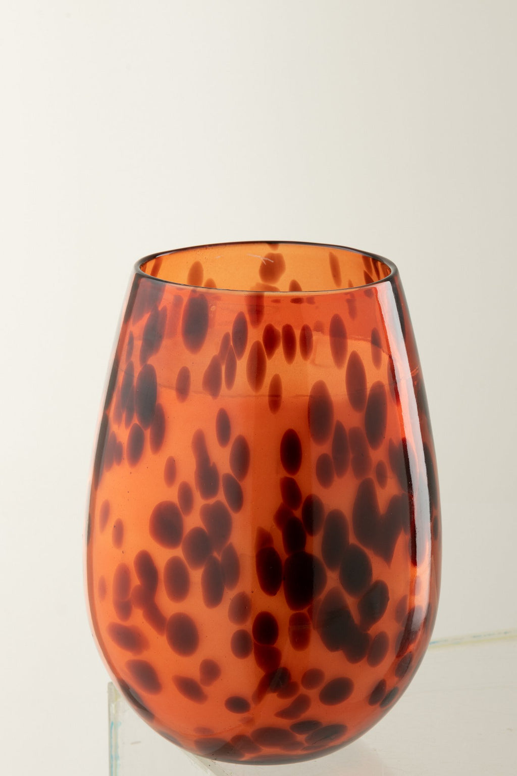 J-Line kaars Mia - glas - oranje/zwart - M - 120U