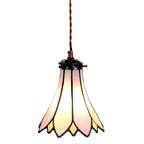 Hanglamp Tiffany Ø 15x115 cm Roze Beige Glas Hanglamp Eettafel