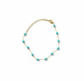 Enkel-/armbandje met turquoise kralen